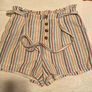 American eagle striped paper bag shorts